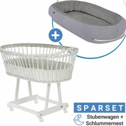 2-tlg. Sparset Stubenwagen Birthe + Schlummer-Nestchen Special Fabrics - Piqué