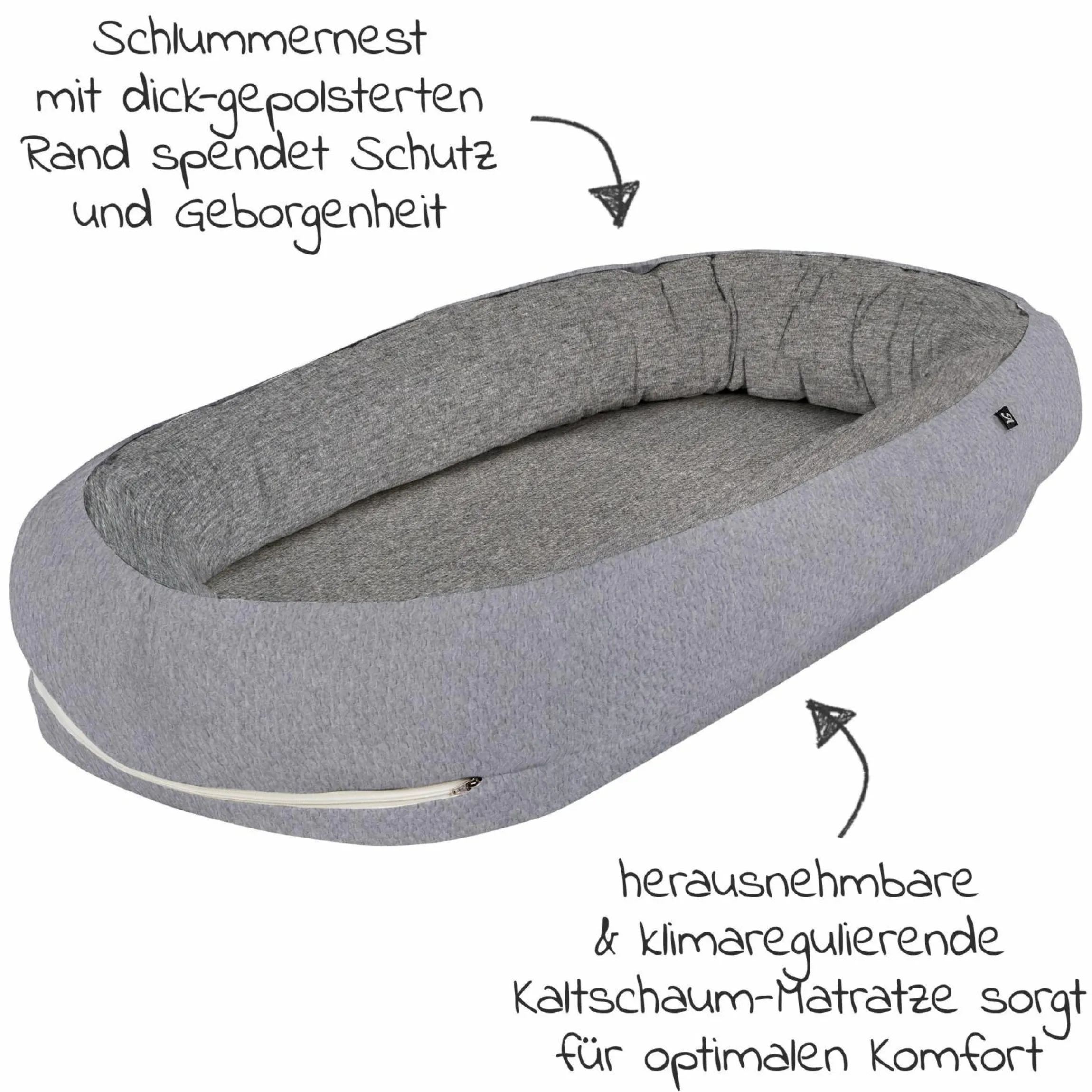 2-tlg. Sparset Stubenwagen Birthe + Schlummer-Nestchen Special Fabrics - Piqué