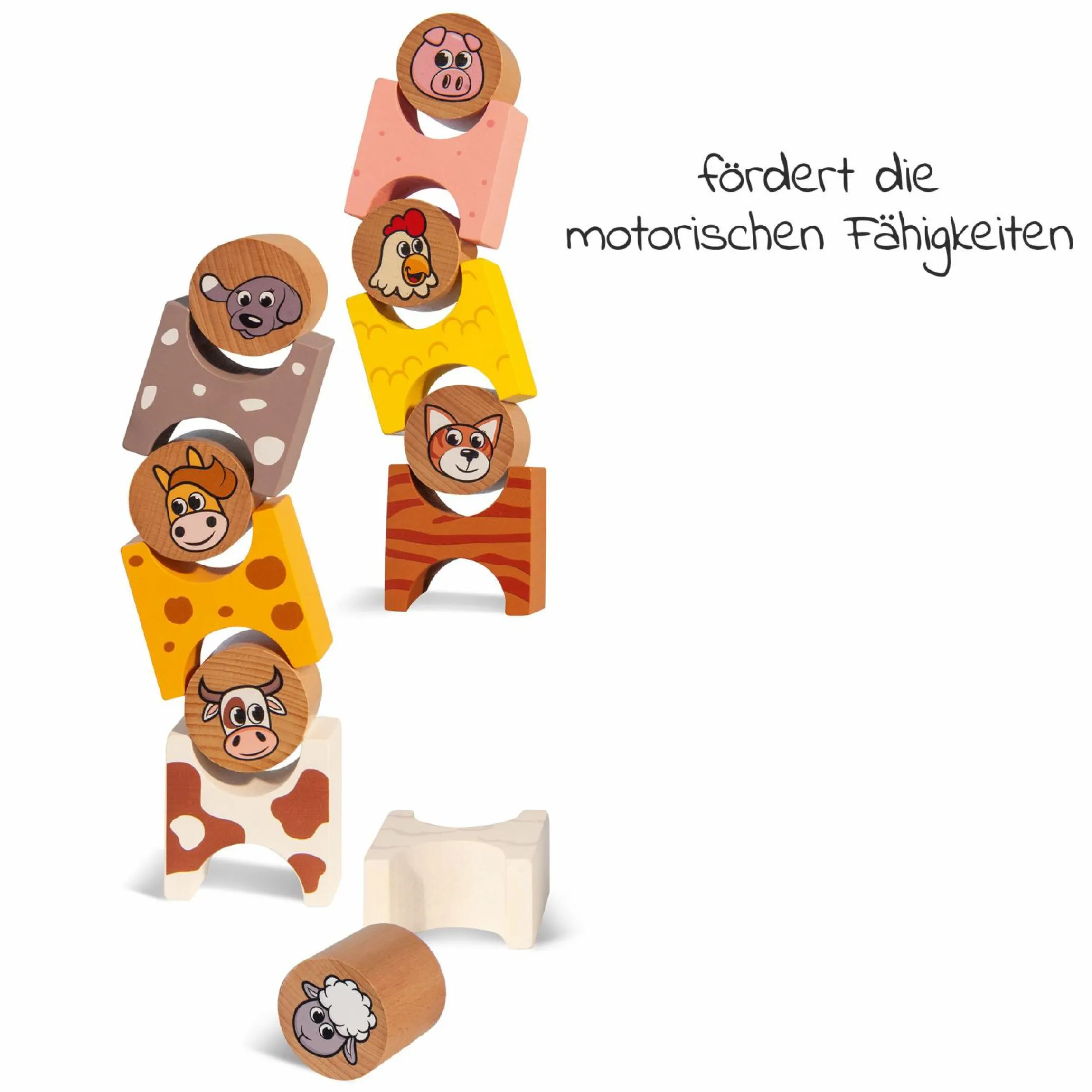 14-tlg. Stapelspiel - Bauernhof