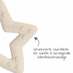 3-tlg. Starter-Set - De Lux Schnuller 2er Pack Silikon + Beißring Baby Bitie Star - Ivory / Blush