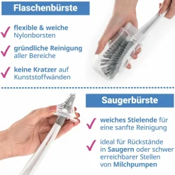 13-tlg. Starter-Set / Flaschen-Set - 6 PP-Flaschen + Trinksauger + Milchpulverportionierer + Flaschenbürste + Abtropfständer