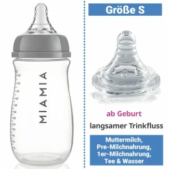 4-tlg. Starter-Set 3 PP-Flaschen inkl. Silikon-Trinksauger + Flaschenbürste