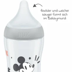 4-tlg. Starter-Set Perfect Match - 3x PP-Flasche (150 ml & 260 ml) + Silikon-Sauger (Gr. S & M) + Schnuller Space - Disney Mickey Mouse