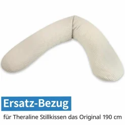 4-tlg. Stillkissen Sparset Das Original 190 cm inkl. 2 Bezügen + Mikroperlen-Nachfüllpack 9,5 l - Leaves & Musselin Sandbeige