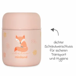 5-tlg. Thermos-Set 280 ml Baby Edelstahl-Isolierbehälter Food Thermy Mini mit Besteck - zum Füttern für Unterwegs - Candy