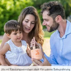 5-tlg. Thermos-Set 280 ml Baby Edelstahl-Isolierbehälter Food Thermy Mini mit Besteck - zum Füttern für Unterwegs - Candy