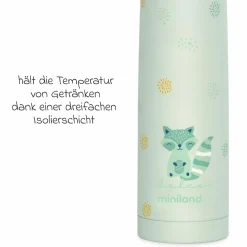 2-tlg. Thermos-Set 500 ml Baby Edelstahl-Isolierflasche Thermy mit Isolietasche Thermibag - zum Füttern für Unterwegs - Mint