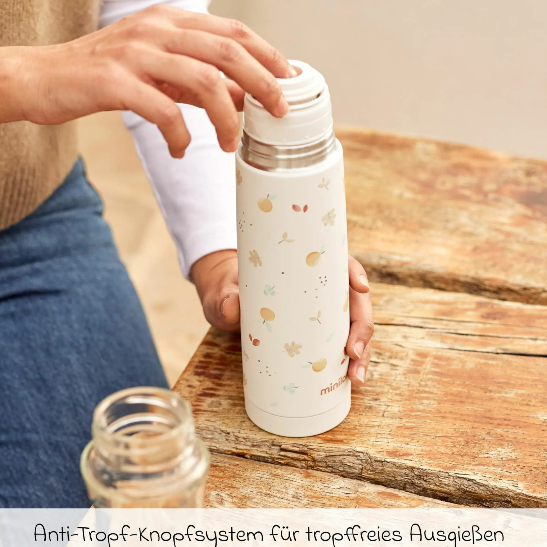 2-tlg. Thermos-Set 500 ml Baby Edelstahl-Isolierflasche Thermy mit Isolietasche Thermibag - zum Füttern für Unterwegs - Valencia
