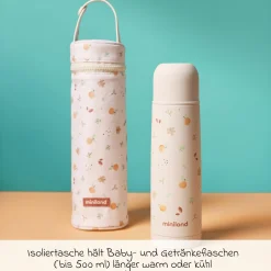 2-tlg. Thermos-Set 500 ml Baby Edelstahl-Isolierflasche Thermy mit Isolietasche Thermibag - zum Füttern für Unterwegs - Valencia