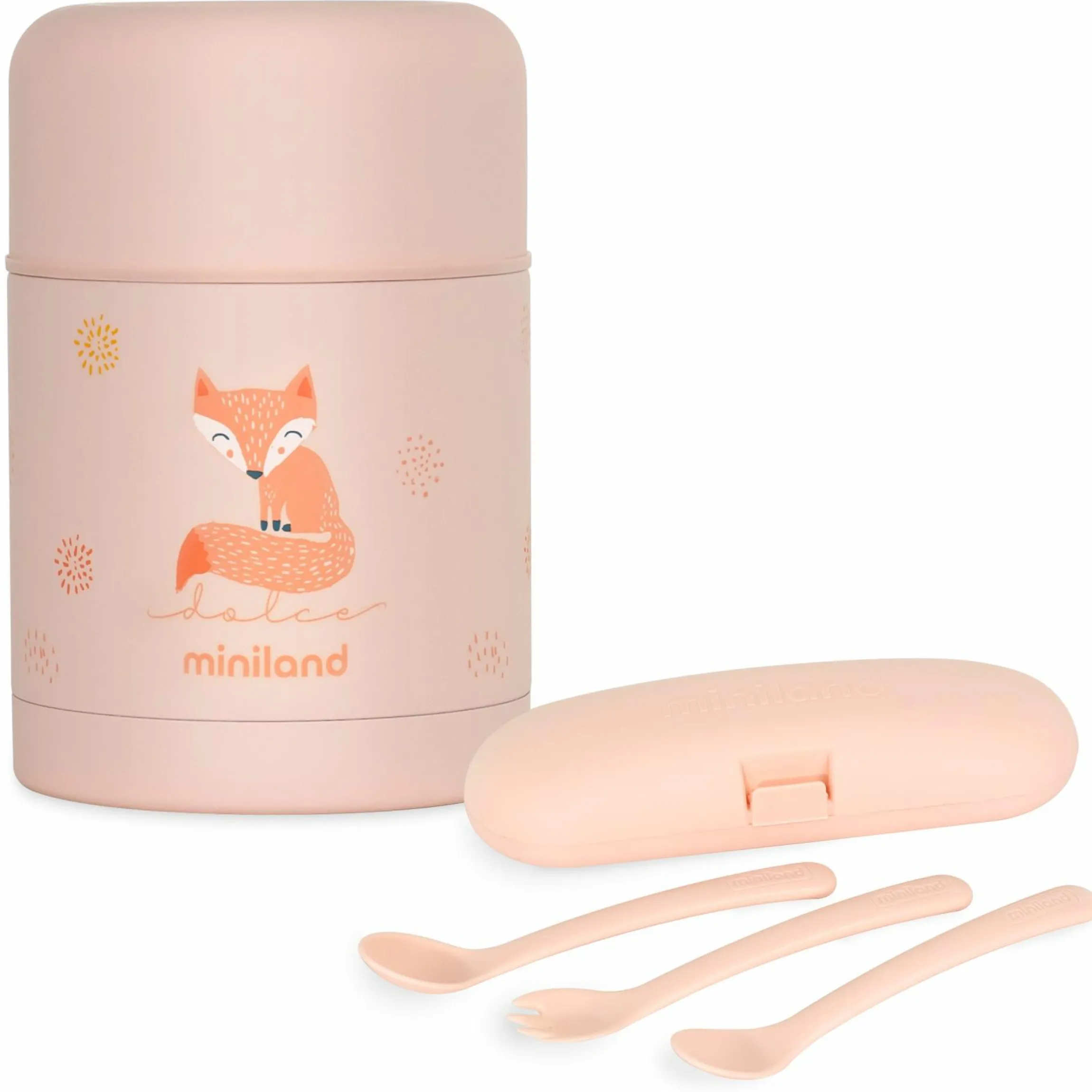 5-tlg. Thermos-Set 600 ml Baby Edelstahl-Isolierbehälter Food Thermy mit Besteck - zum Füttern für Unterwegs - Candy
