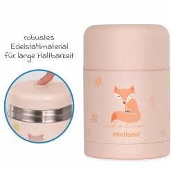 5-tlg. Thermos-Set 600 ml Baby Edelstahl-Isolierbehälter Food Thermy mit Besteck - zum Füttern für Unterwegs - Candy