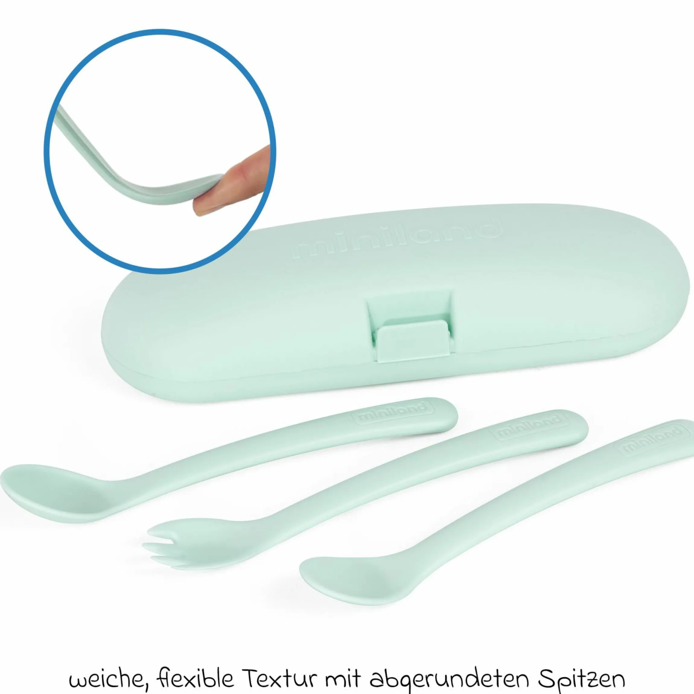 5-tlg. Thermos-Set 600 ml Baby Edelstahl-Isolierbehälter Food Thermy mit Besteck - zum Füttern für Unterwegs - Mint