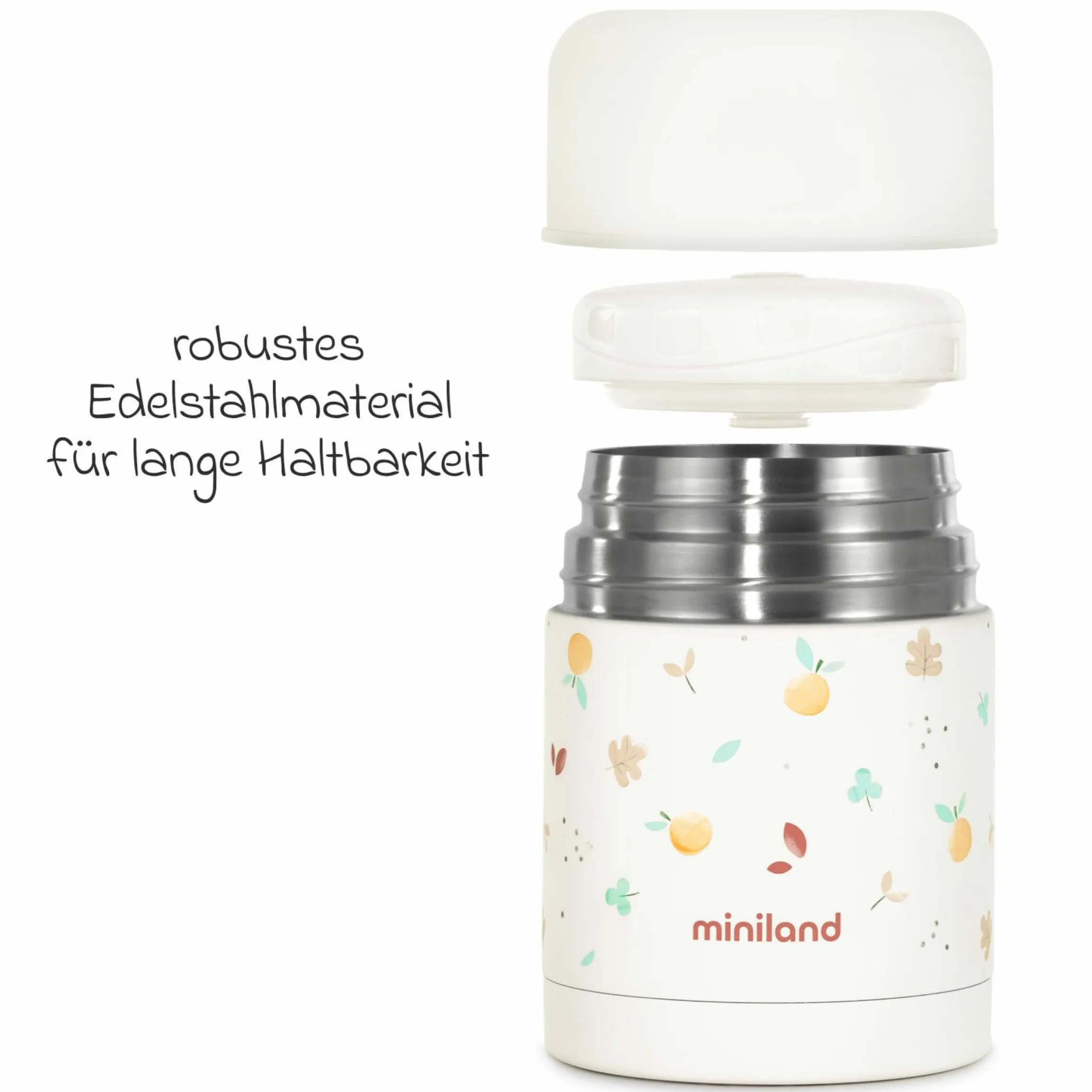 6-tlg. Thermos-Set 600 ml Baby Edelstahl-Isolierbehälter Food Thermy mit Besteck & Isoliertasche - zum Füttern für Unterwegs - Valencia