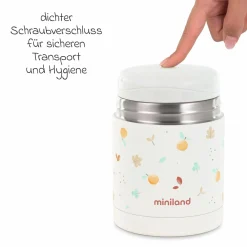 6-tlg. Thermos-Set 600 ml Baby Edelstahl-Isolierbehälter Food Thermy mit Besteck & Isoliertasche - zum Füttern für Unterwegs - Valencia