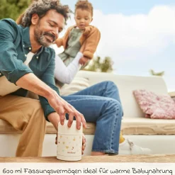 6-tlg. Thermos-Set 600 ml Baby Edelstahl-Isolierbehälter Food Thermy mit Besteck & Isoliertasche - zum Füttern für Unterwegs - Valencia