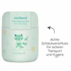 5-tlg. Thermos-Set 280 ml Baby Edelstahl-Isolierbehälter Food Thermy Mini mit Besteck - zum Füttern für Unterwegs - Mint