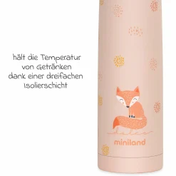 2-tlg. Thermos-Set 500 ml Baby Edelstahl-Isolierflasche Thermy mit Isolietasche Thermibag - zum Füttern für Unterwegs - Candy