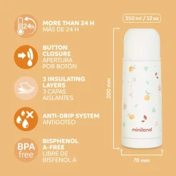 2-tlg. Thermos-Set 350 ml Baby Edelstahl-Isolierflasche Thermy mit Isolietasche Thermibag - zum Füttern für Unterwegs - Valencia