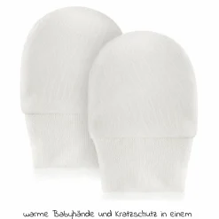 8-tlg. Wickelbody Set inkl. Strampelhose, Erstlingsmütze & 3 Paar Kratzfäustlinge - Beere Weiß - Gr. 50/56