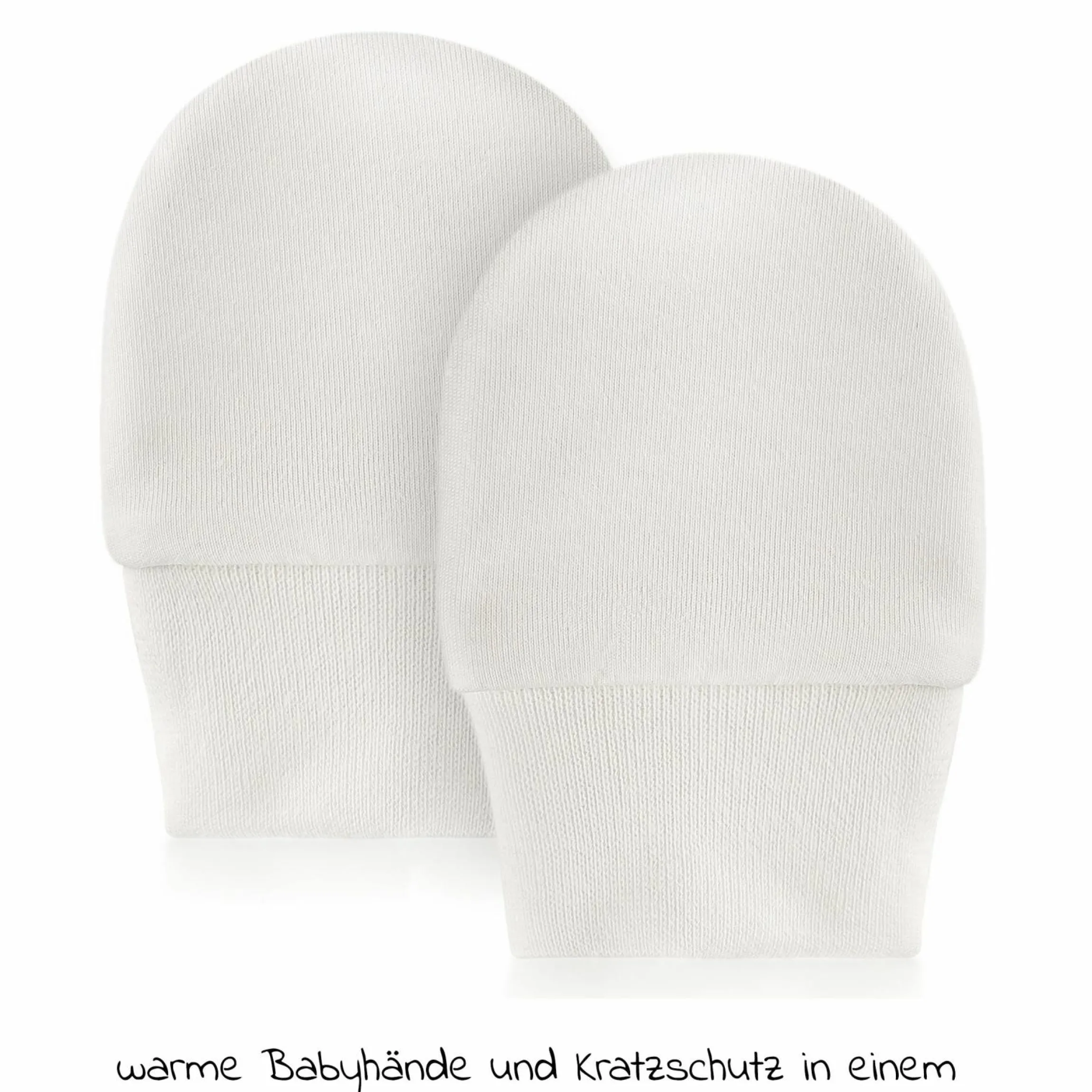 8-tlg. Wickelbody Set inkl. Strampelhose, Erstlingsmütze & 3 Paar Kratzfäustlinge - Grau Weiß - Gr. 50/56
