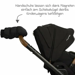 2-tlg. Winter-Kinderwagen-Set mit Fußsack und Handschuhe - Caviar