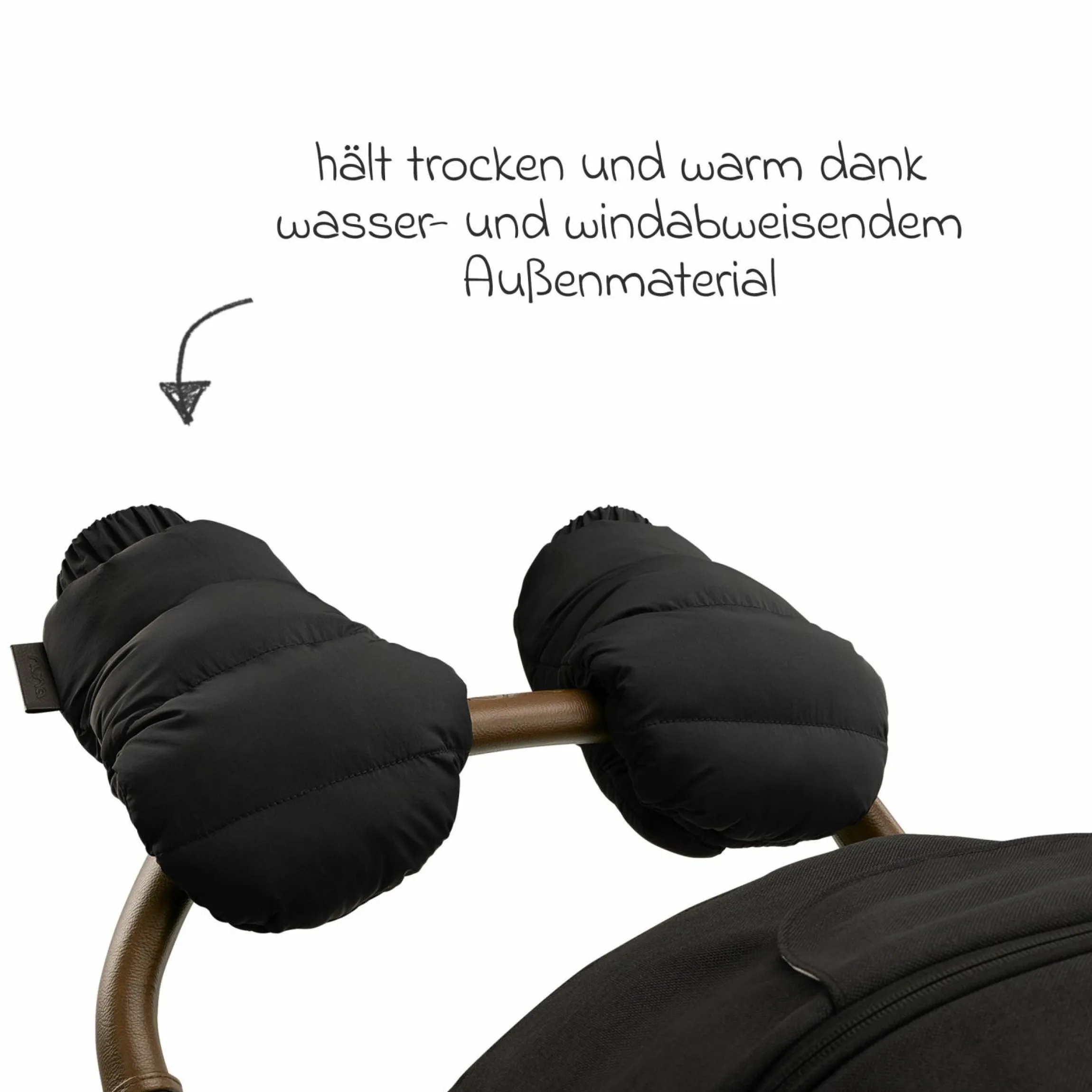 2-tlg. Winter-Kinderwagen-Set mit Fußsack und Handschuhe - Caviar