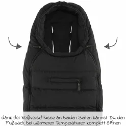 2-tlg. Winter-Kinderwagen-Set mit Fußsack und Handschuhe - Caviar