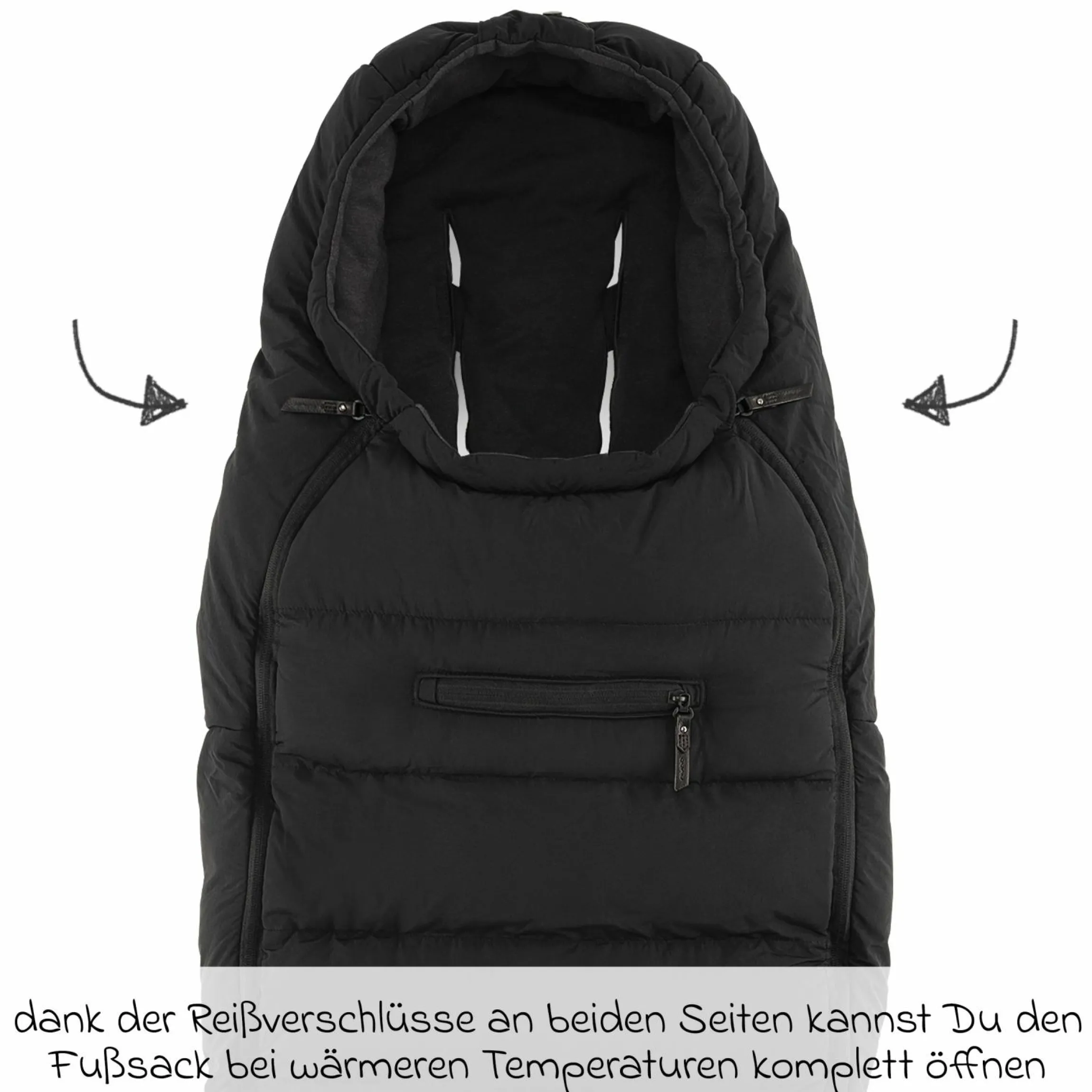 2-tlg. Winter-Kinderwagen-Set mit Fußsack und Handschuhe - Caviar