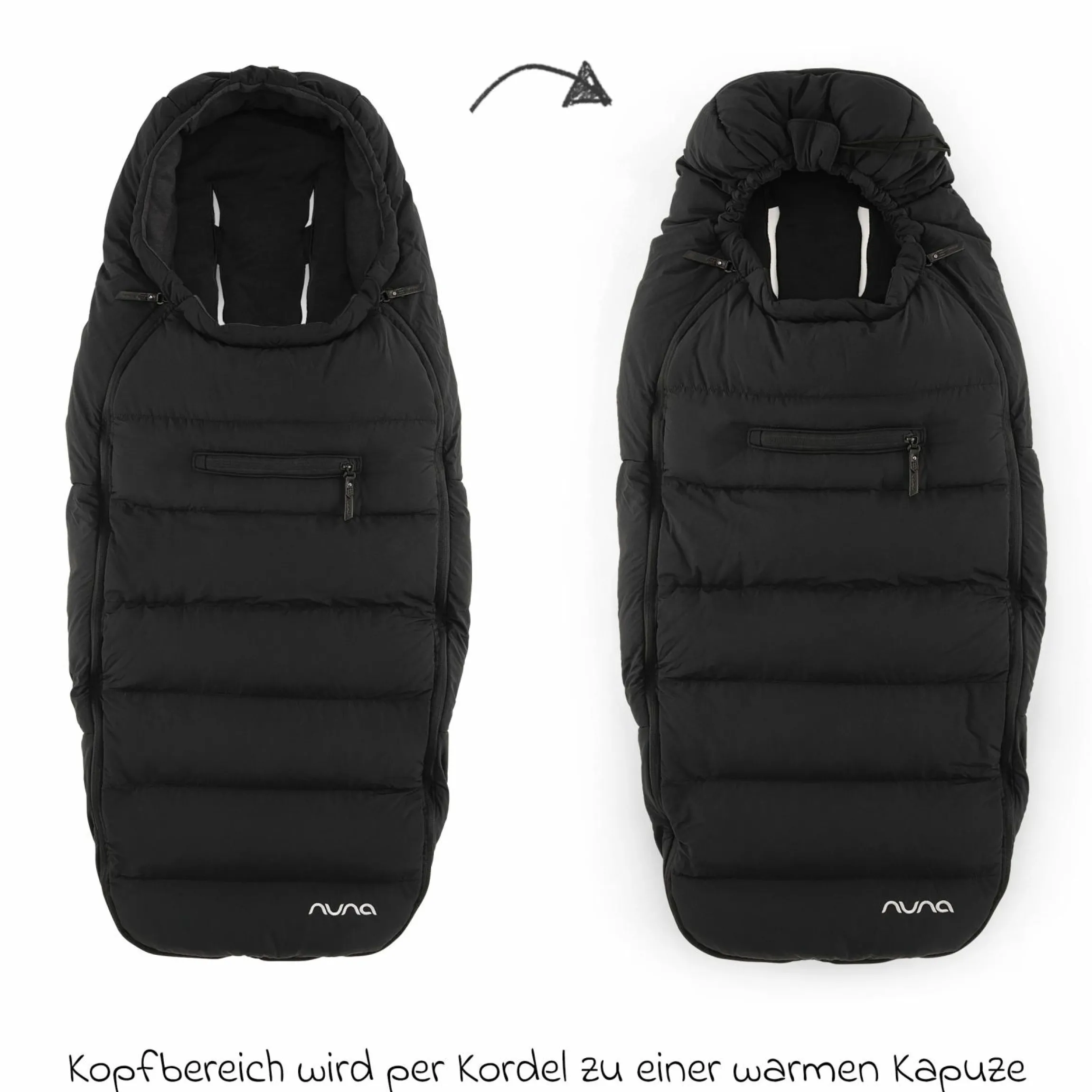2-tlg. Winter-Kinderwagen-Set mit Fußsack und Handschuhe - Caviar