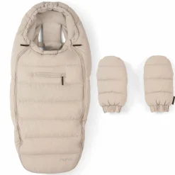 2-tlg. Winter-Kinderwagen-Set mit Fußsack und Handschuhe - Biscotti