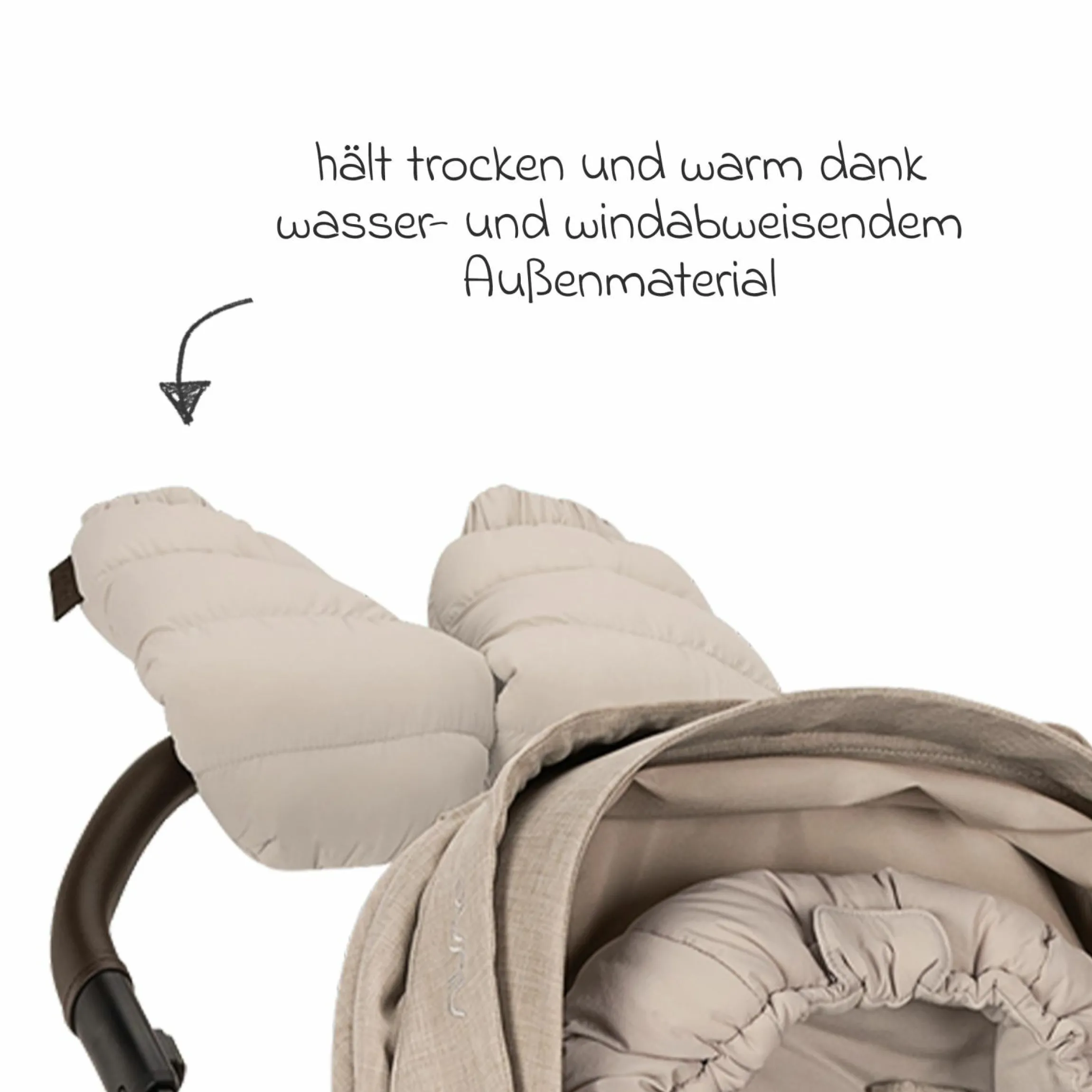 2-tlg. Winter-Kinderwagen-Set mit Fußsack und Handschuhe - Biscotti
