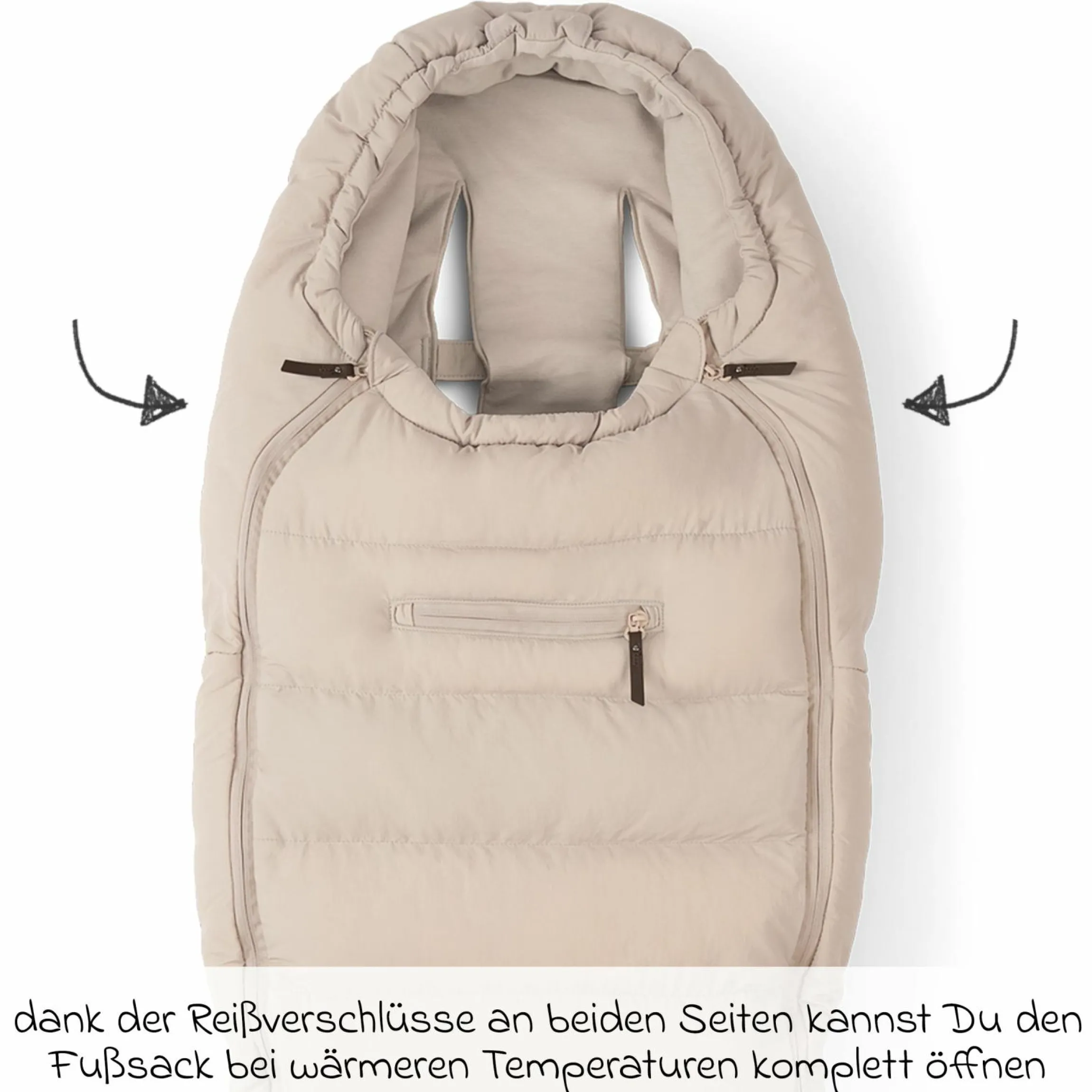 2-tlg. Winter-Kinderwagen-Set mit Fußsack und Handschuhe - Biscotti