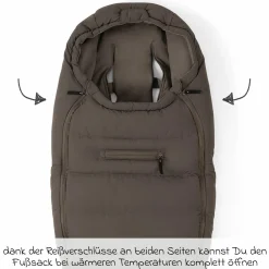2-tlg. Winter-Kinderwagen-Set mit Fußsack und Handschuhe - Thunder