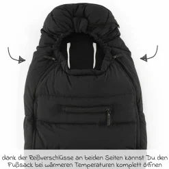 2-tlg. Winter-Kinderwagen-Set mit Fußsack & Handschuhe - Caviar - Kollektion 2025
