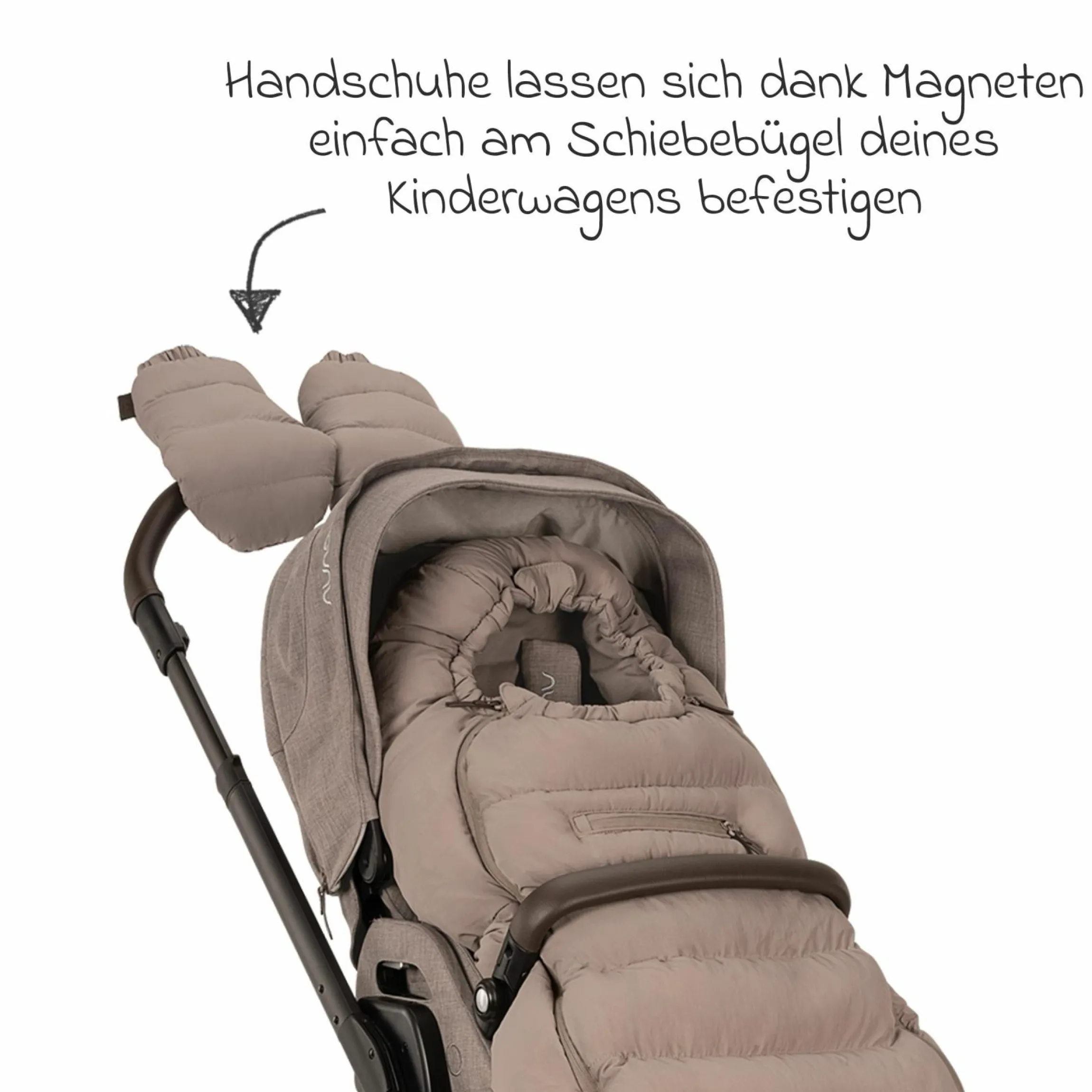 2-tlg. Winter-Kinderwagen-Set mit Fußsack und Handschuhe - Cedar