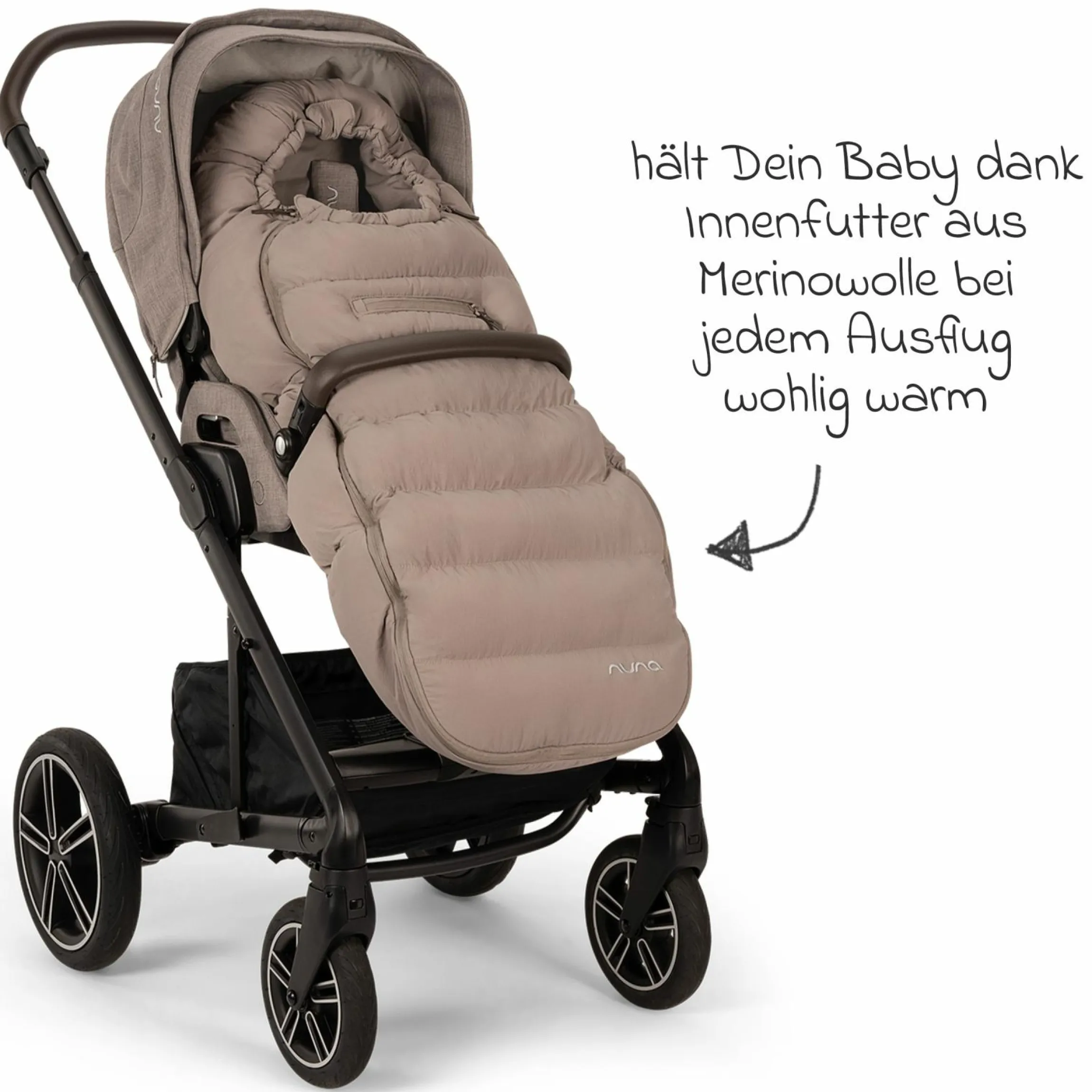 2-tlg. Winter-Kinderwagen-Set mit Fußsack und Handschuhe - Cedar