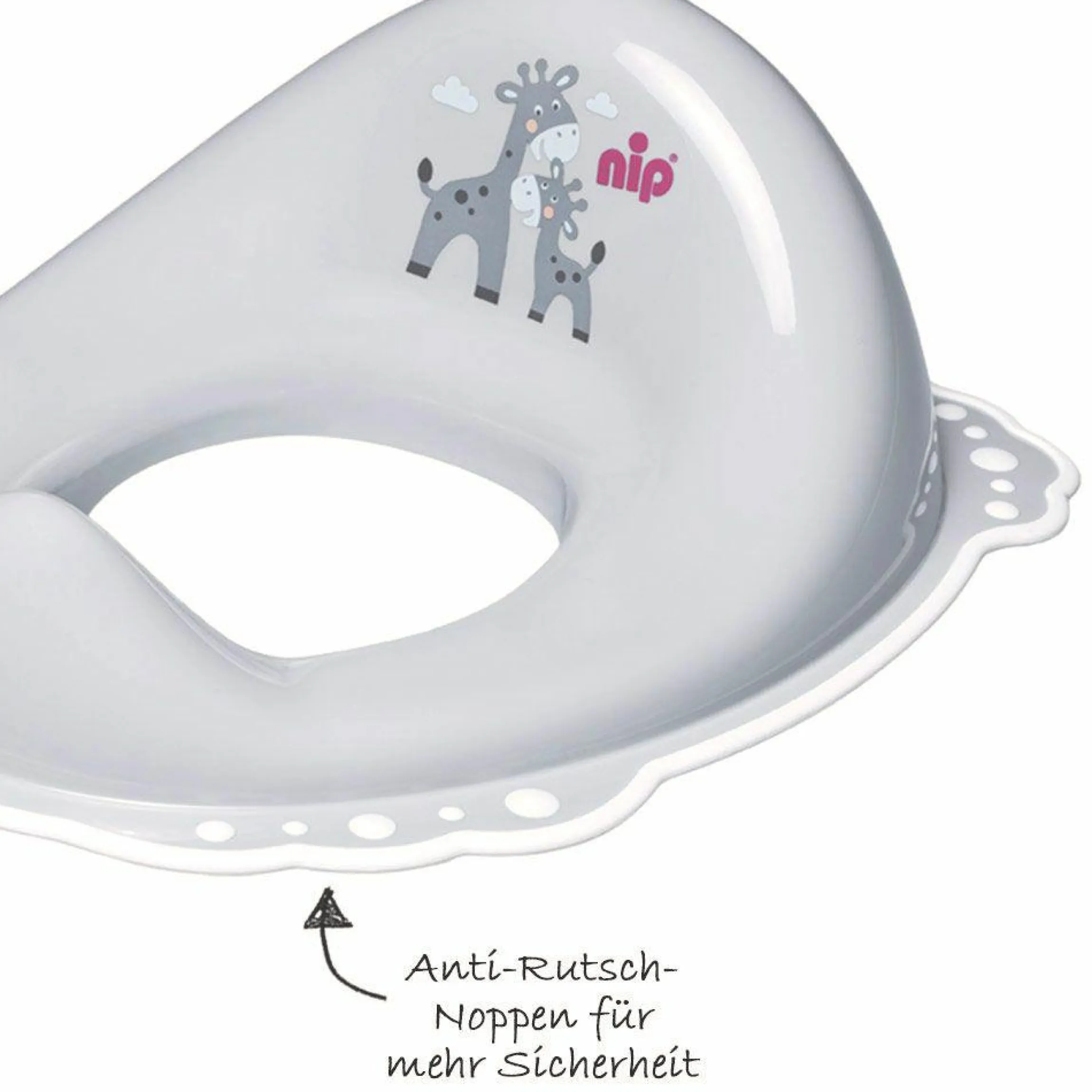 Toilettensitz - Giraffe - Grau