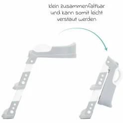 Toilettentrainer Ben höhenverstellbare Stufen, vormontiert ohne Schrauben inkl. 3er Pack Mülltücher - Weiß Grau