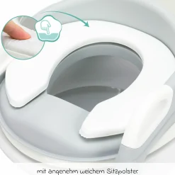Toilettentrainer Ben höhenverstellbare Stufen, vormontiert ohne Schrauben - Weiß Grau