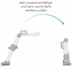 Toilettentrainer mit dynamischer Höhenverstellung, breiten Stufen, abnehmbarer Sitz, zusammenklappbar - Weiß Grau