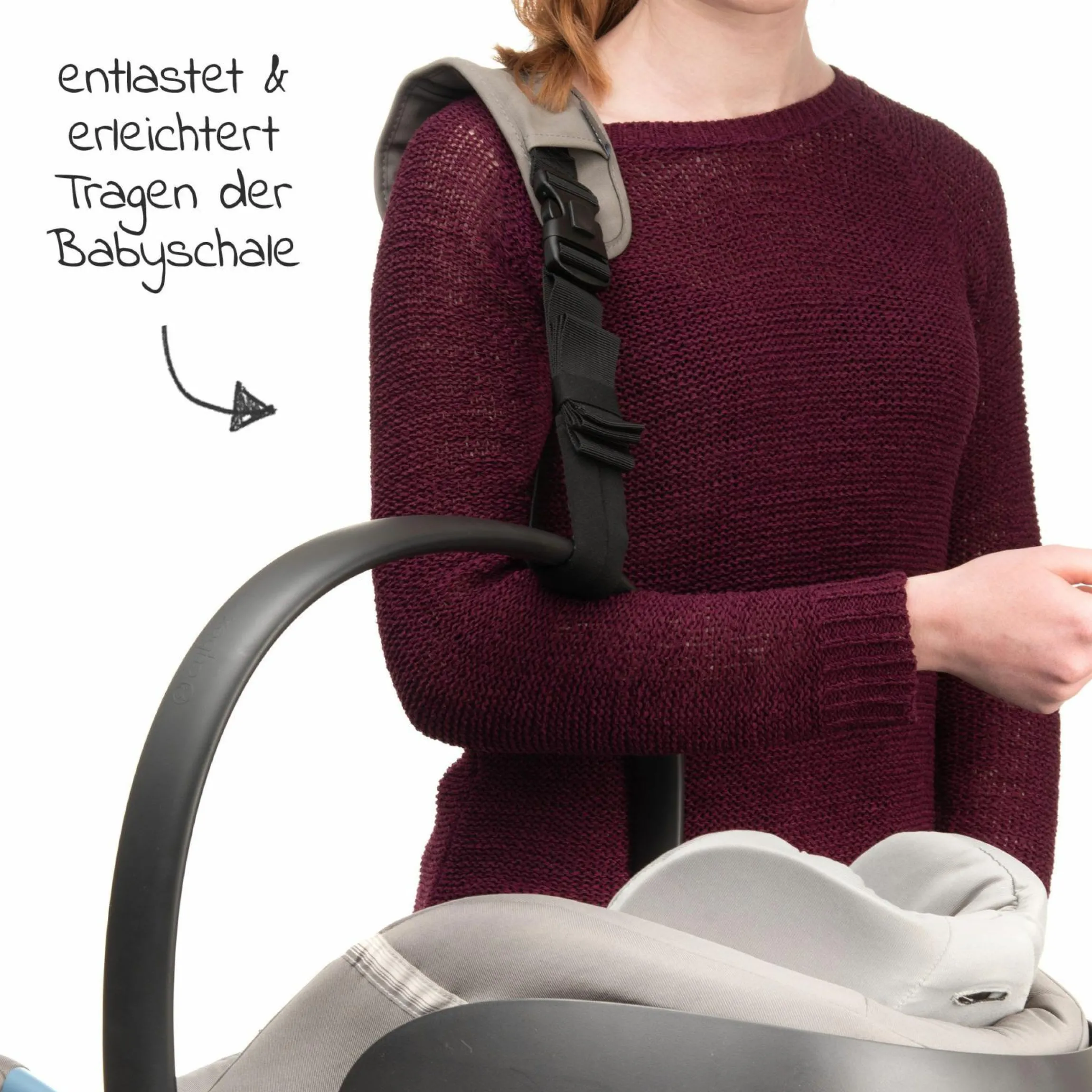 Tragegurt für Babyschale - Grau