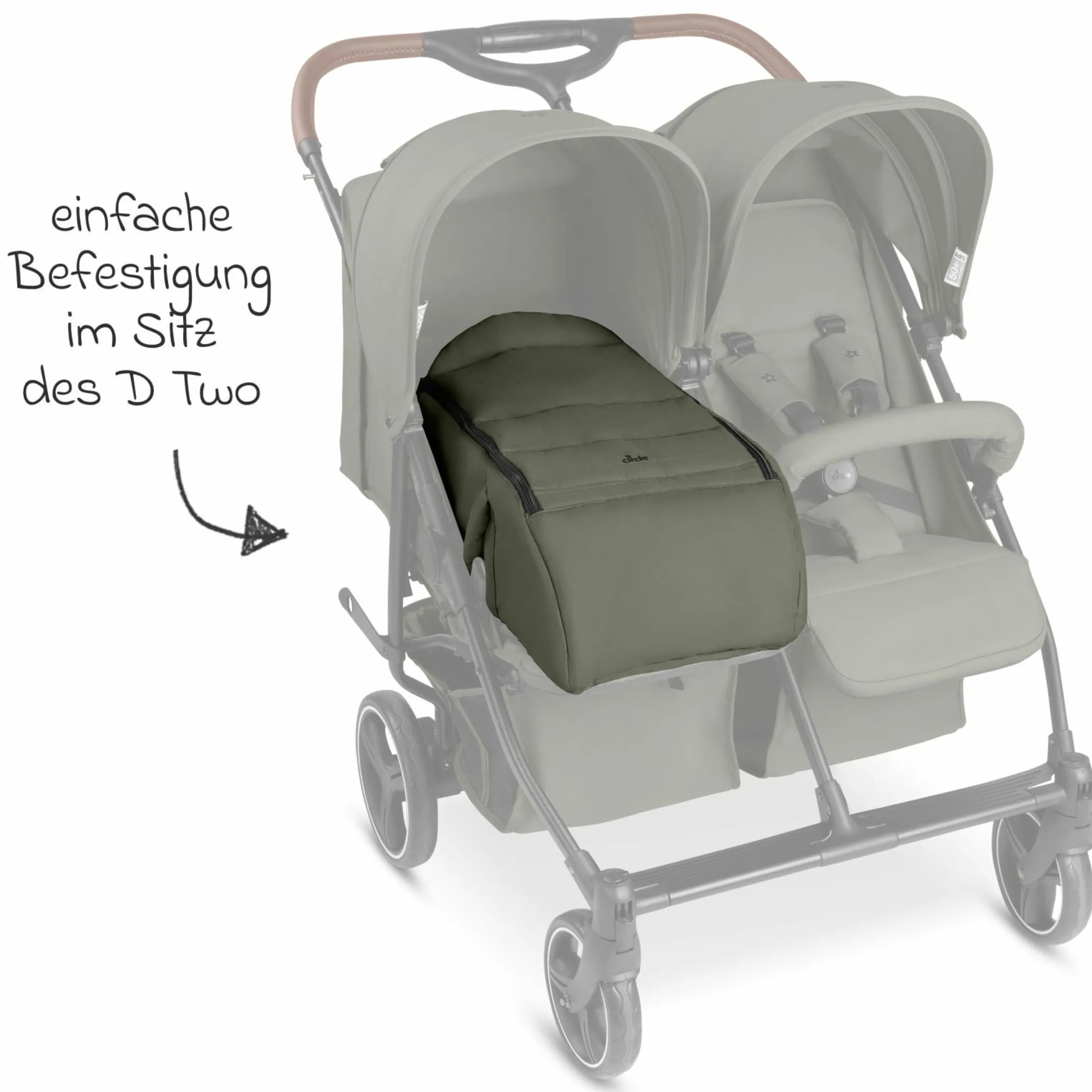 Tragetasche für Neugeborene - passend für Geschwisterwagen D Two - Pure - Wheat