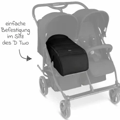 Tragetasche für Neugeborene - passend für Geschwisterwagen D Two - Black