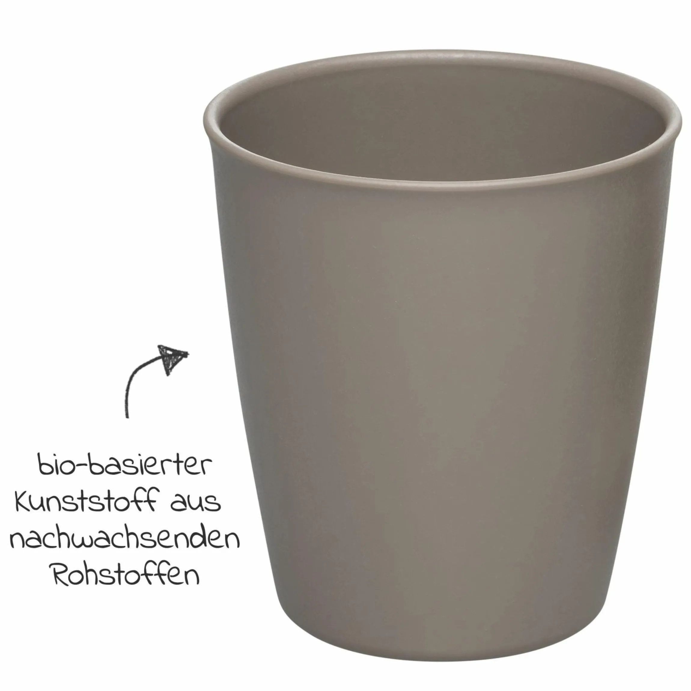 Trinkbecher 2er Pack eat green - aus nachwachsenden Rohstoffen - Grau