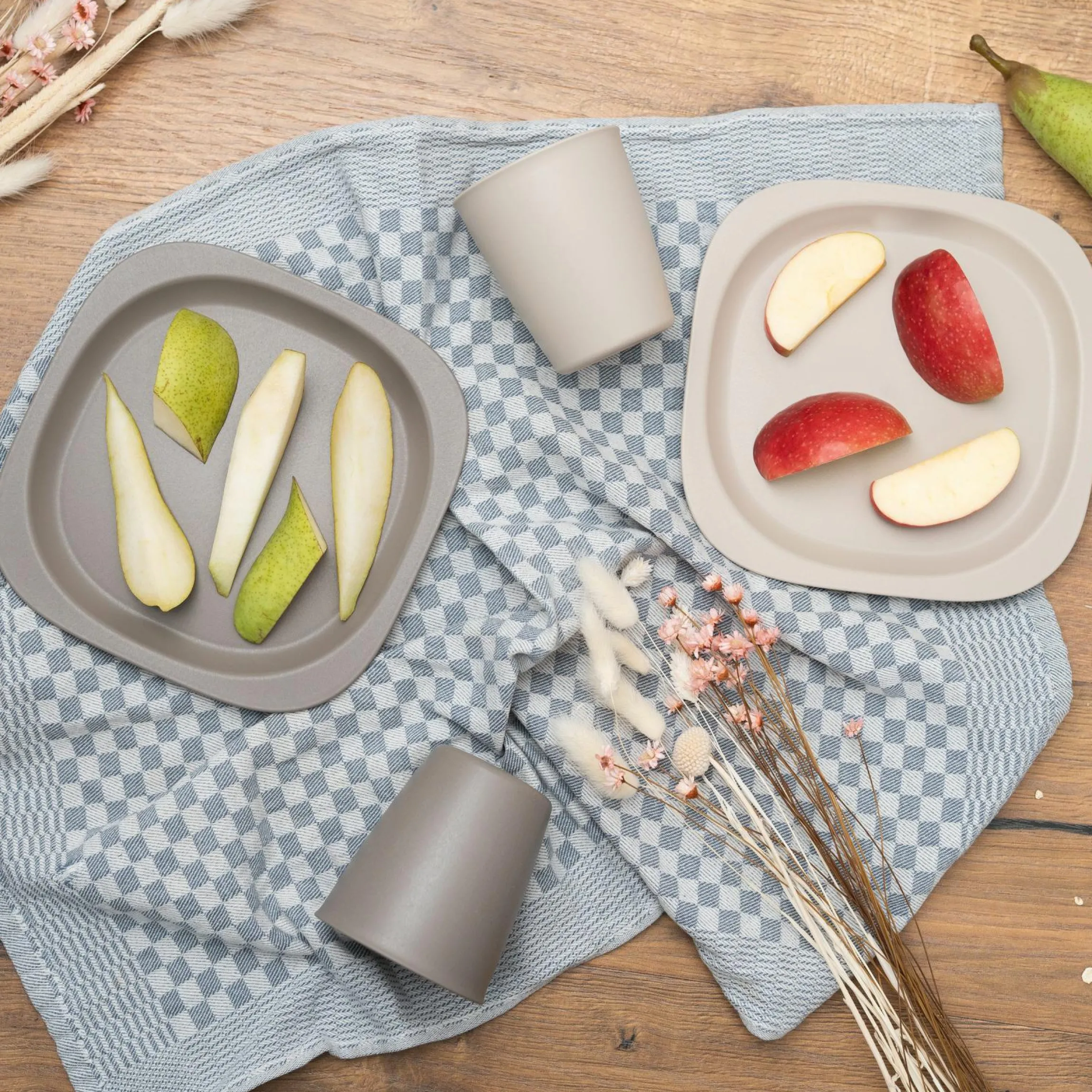 Trinkbecher 2er Pack eat green - aus nachwachsenden Rohstoffen - Grau
