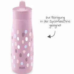 Trinkflasche Mini-Me Flip Cup - mit bissfestem Trinkaufsatz 450 ml - Punkte - Violett