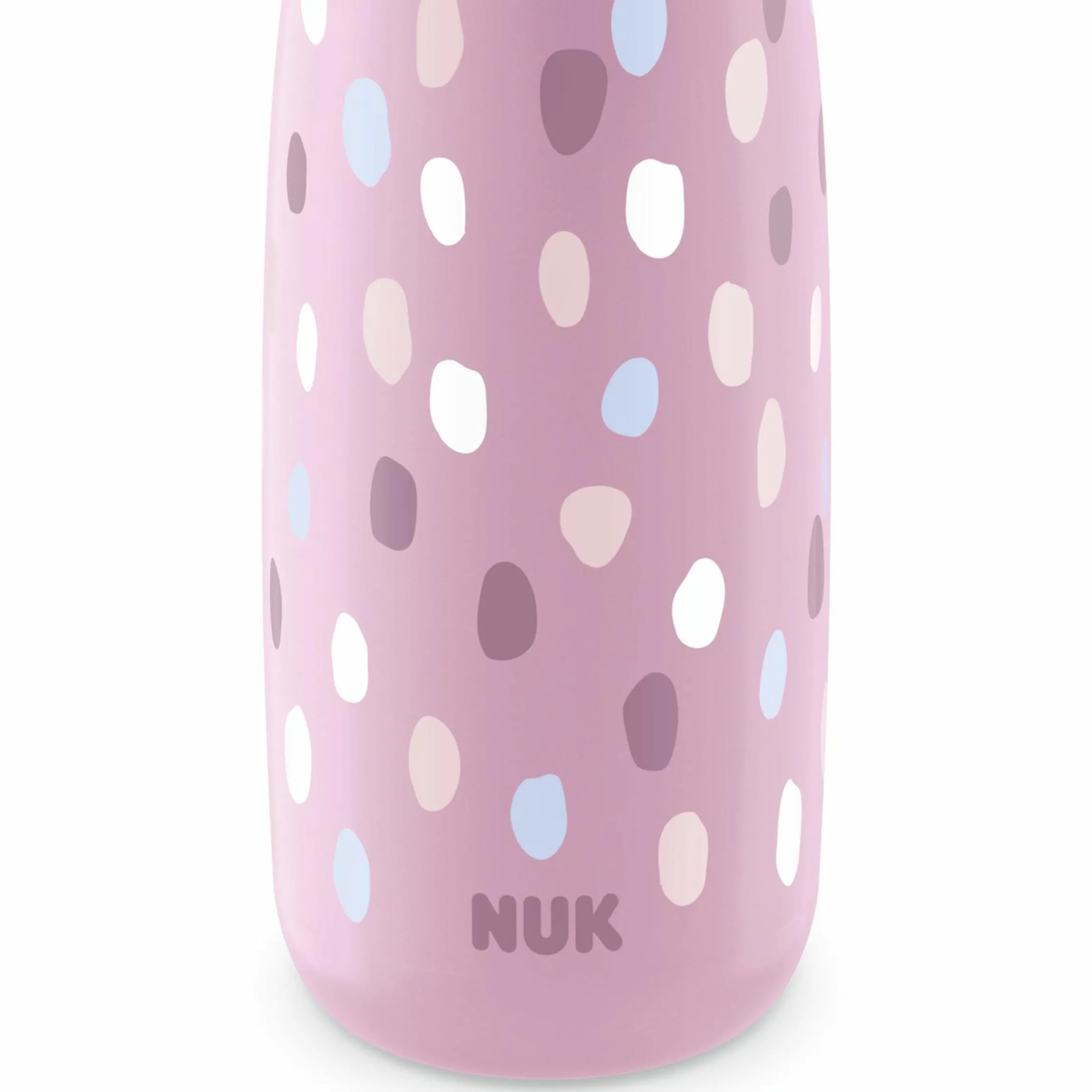 Trinkflasche Mini-Me Flip Cup - mit bissfestem Trinkaufsatz 450 ml - Punkte - Violett