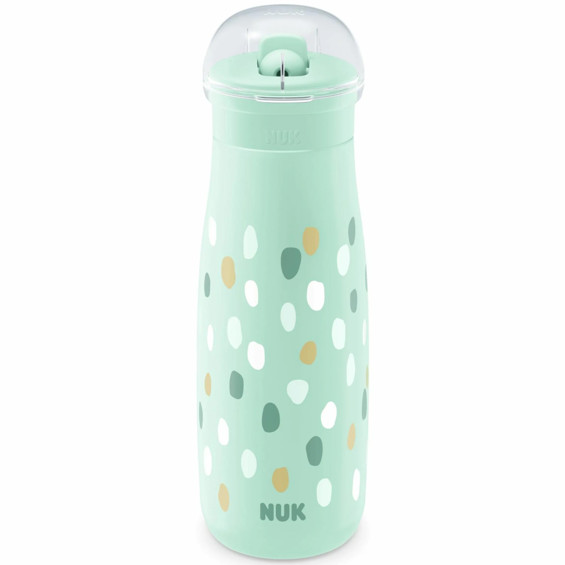 Trinkflasche Mini-Me Flip Cup - mit bissfestem Trinkaufsatz 450 ml - Punkte - Mint