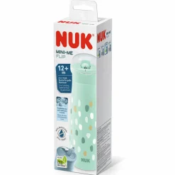 Trinkflasche Mini-Me Flip Cup - mit bissfestem Trinkaufsatz 450 ml - Punkte - Mint