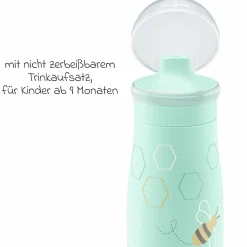 Trinkflasche Mini-Me Sip Cup - mit bissfestem Trinkaufsatz 300 ml - Biene - Mint